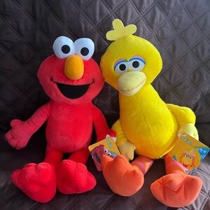 Sesame Street Elmo and Big Bird Plush Toys